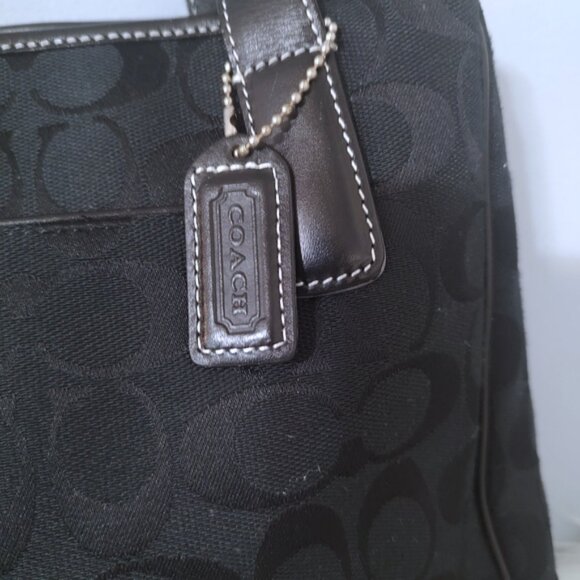 Coach vintage Y2K top handle monogram canvas leather small tote #6092 EUC - Picture 3 of 9